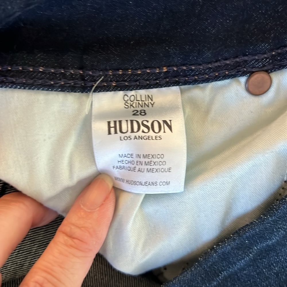 Hudson Jeans Blue Skinny Denim with Textured Twill - Picture 8 of 9